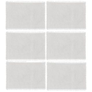 Lot De 6 Sets De Table Maha En Coton - Longueur 45 Cm X Largeur 30 Cm - Blanc