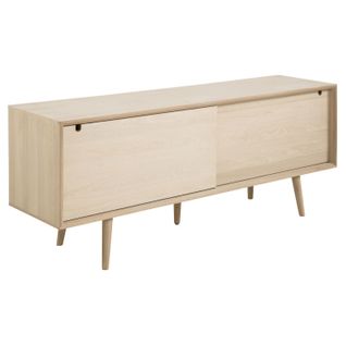 Buffet 5 Tiroirs Et 2 Portes Coulissantes En Panneaux De Particules - Beige