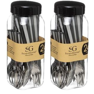 Lot De 2 Ménagères Tamaris - 48 Couverts - Gris