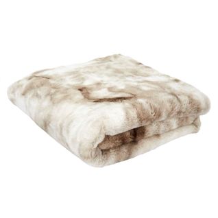 Plaid Imitation Fourrure Opulence - 200x140cm - Marron Et Beige