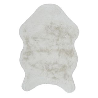 Tapis Imitation Fourrure Poils Fins - 60 X 90 Cm - Ecru