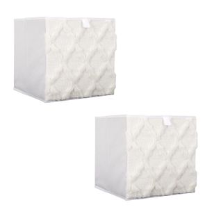 Lot De 2 Cubes De Rangement Pliable Losange - 30 X 30 Cm - Beige