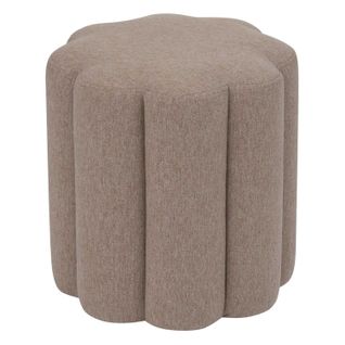 Pouf Design Floral En Tissu - Beige