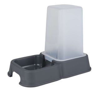 Distributeur De Croquettes Et D'eau - 3,5 L - Gris Anthracite