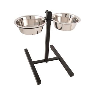 Bar à Chien Porte-gamelles Avec 2 Bols Inox