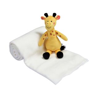 Doudou Et Son Plaid Blanc - Girafe
