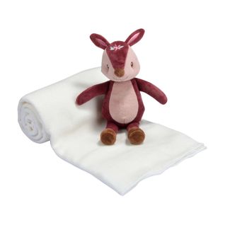 Doudou Et Son Plaid Blanc - Faon
