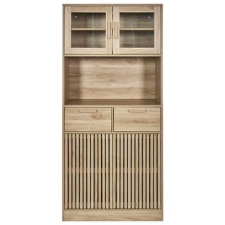 Buffet De Cuisine 4 Portes 2 Tiroirs Saulk En Bois - Marron