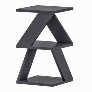 Bout De Canapé Zig Zag En Bois - Gris Anthracite