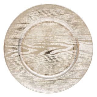 Lot De 12 Dessous D'assiette Effet Bois D.33 Cm - Doré