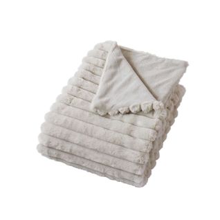 Couverture Douce Et Côtelée Sela - 220 X 180 Cm - Beige