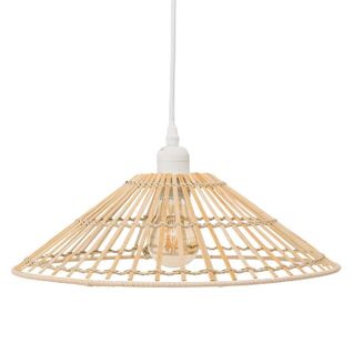 Suspension Cône En Bambou Naturel - Diam 36 Cm - Beige