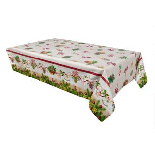 Nappe En Toile Cirée Rectangulaire Nœuds - 140 X 250 Cm - Ecru