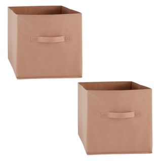 Lot De 2 Boîtes De Rangement En Tissu Mix N' Modul - L. 31 X L. 31 X H. 31 Cm - Nude