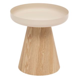 Table à Café Ronde En Métal Et Bois Hercyna - Beige