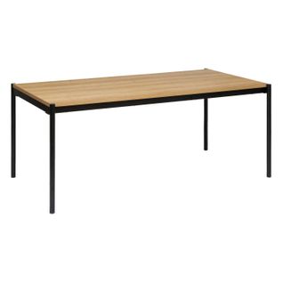 Table à Manger Effet Bois Et Métal Pour 6 Personnes Aldea - Beige