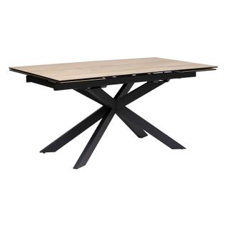 Table à Manger Extensible En Céramique Et Métal Pour 6 à 8 Personnes - Beige
