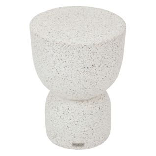 Table De Jardin D'appoint Ronde En Ciment Effet Terrazzo Timandra - D. 35 Cm - Gris