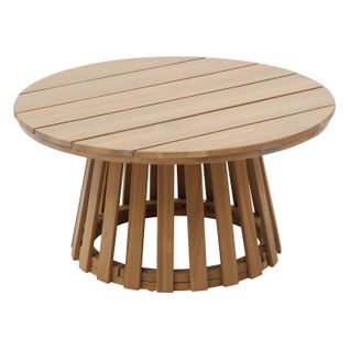 Table De Jardin D'appoint Ronde Grand Modèle En Bois Osuna - D. 80  Cm - Marron