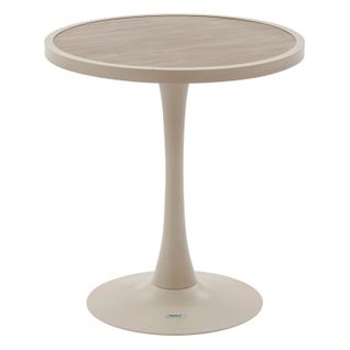 Table De Jardin Bistro Ronde En Aluminium Effet Bois 2 Places Ovialon - Lin Et Argile