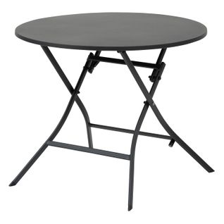 Table De Jardin Pliante Ronde 4 Places Greensboro - Gris Graphite