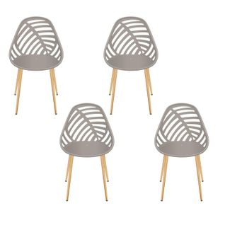 Lot De 4 Chaises Ajourées Alameda - Taupe