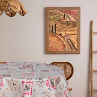 Nappe En Toile Cirée Ronde Undo - Diam. 150 Cm