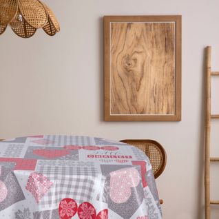 Nappe En Toile Cirée Ronde Hytte - Diam. 135 Cm - Rouge