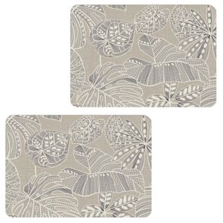 Lot De 2 Sets De Table Motifs Tropical Wild - 28 X 43 Cm - Ecru