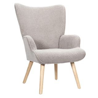 Fauteuil De Salon En Bouclette Rhea - Taupe