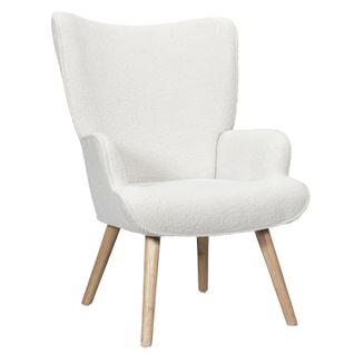 Fauteuil De Salon En Bouclette Rhea - Blanc