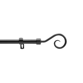 Kit De Tringle à Rideaux Extensible Arabesque - L. 210 à 380 Cm - Noir