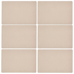 Lot De 6 Sets De Table Effet Tressé Ely - 49 X 33 Cm - Beige