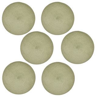 Lot De 6 Sets De Table Tressés Afhir - Diam. 38 Cm - Vert Olive