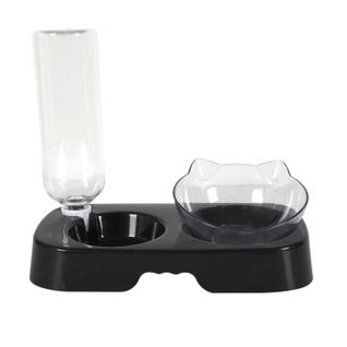 Gamelle Et Distributeur D'eau Pour Chat Et Chien - Noir