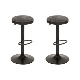 Lot De 2 Tabourets De Bar En Métal Ilsa - Gris Foncé
