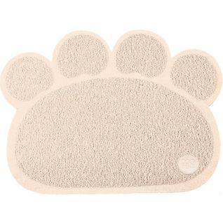 Tapis De Gamelle Antidérapant En Forme De Patte Maya - Beige