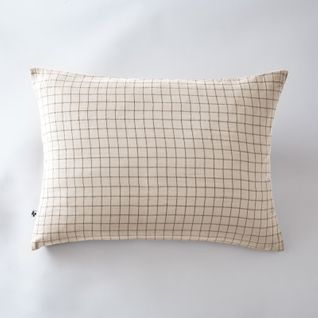 Taie D'oreiller Tissé-teint Petits Carreaux Déco "gaïa Mix" 60 X 60 Cm et 50 X 70 Cm "gaze De Coton"