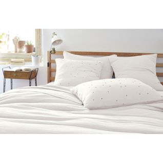 Taie D'oreiller Pois Doré Déco "gaïa Chic" 60 X 60 Cm et 50 X 70 Cm "gaze De Coton" L'effet Papillon