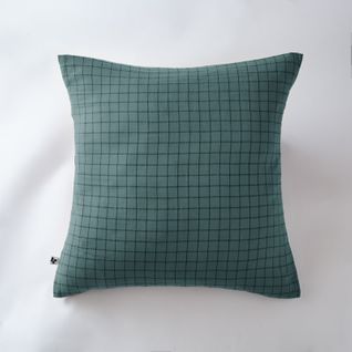 Taie D'oreiller Tissé-teint Petits Carreaux Déco "gaïa Mix" 60 X 60 Cm et 50 X 70 Cm "gaze De Coton"