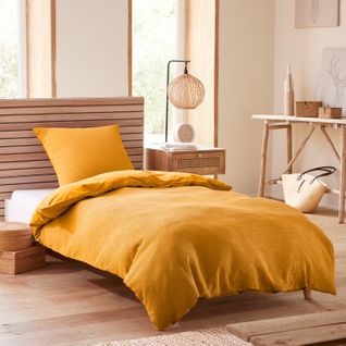 Parure De Couette "nid D'abeille" 140 X 200 Pour Lit 1 Place