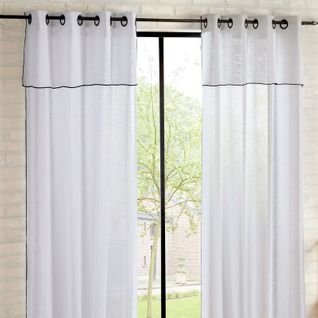 Lot De 2 Rideaux à Oeillets "bourdon Contrasté" 140 X 240 Cm Atmosphéra