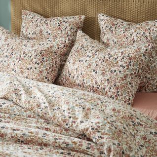 Taie D'oreiller Imprimée "capucine" 60 X 60 Cm et 50 X 70 Cm "gaze De Coton"