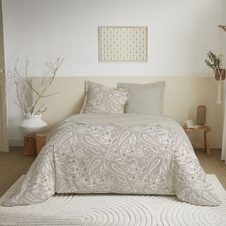 Parure De Draps 4 Pièces Pour Lit 140 X 190 Cm Cachemire Naturel