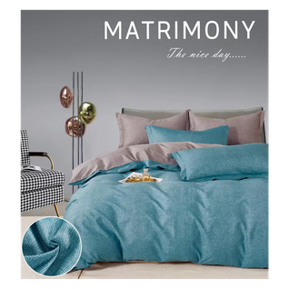 Parure De Couette "imprimé Double Face" Percale De Coton Peigné 80 Fils/cm²  Pour Lit 140 à 160