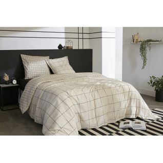 Couette - 240x260 Cm - "carrie Pampa" Réversible 100% Coton / 57 Fils/cm²