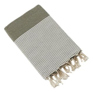 Fouta Avec Franges "marin" 100 X 200 Cm 100% Coton Recyclé