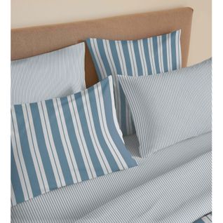 Pack Complet Housse De Couette Réversible "vanessa" 6 Pièces Pour Lit 140 X 190 Florence Denim