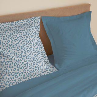 Parure De Draps 4 Pièces "vanessa" Pour Lit 140 X 190 Cm Diana Bleu