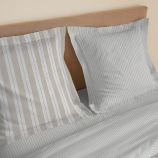 Parure De Draps 4 Pièces "vanessa" Pour Lit 160 X 200 Cm "grande Largeur" Florence Naturel